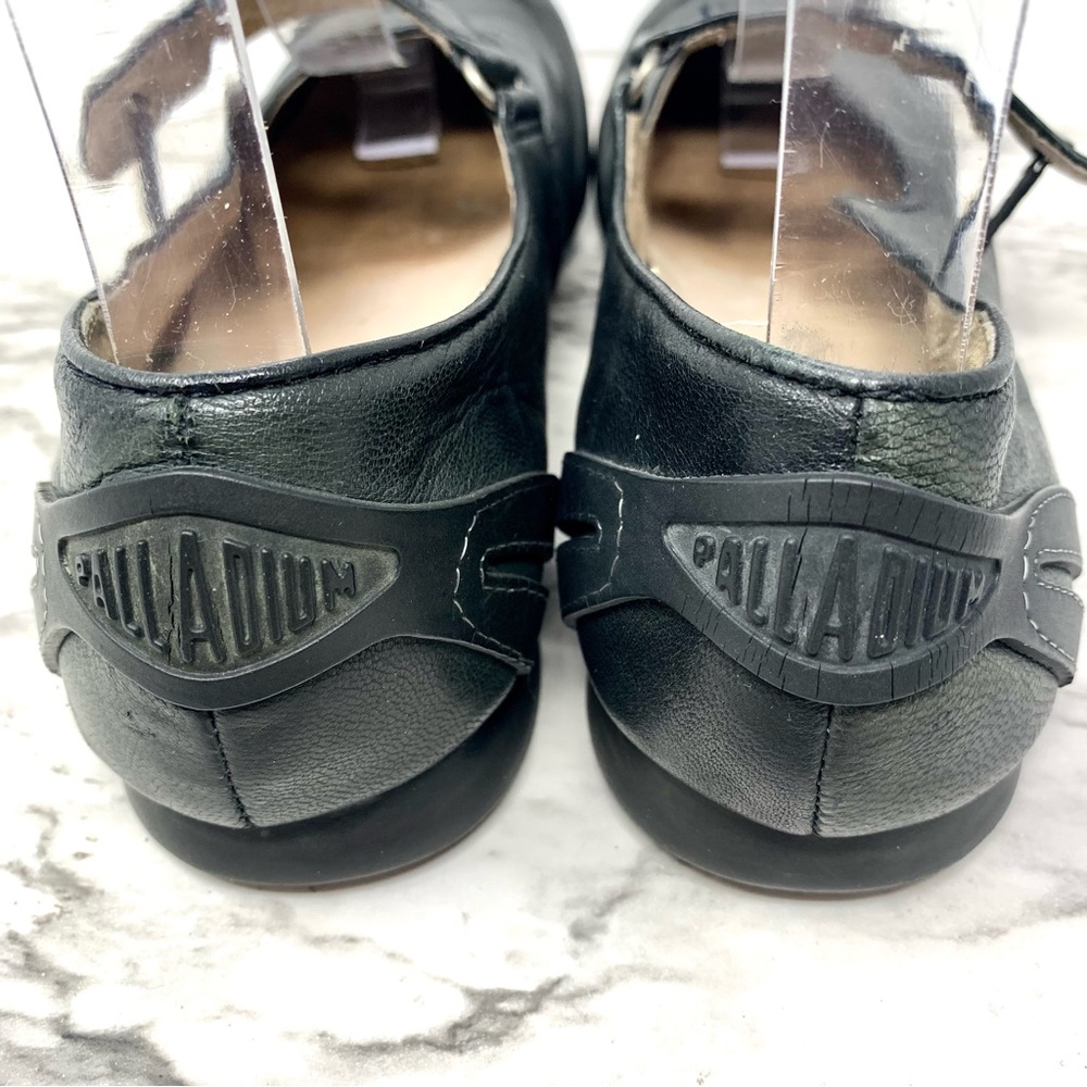 Palladium Black Leather Mary Janes 7/38 Sporty Balletcore Y2K Retro Preppy - Picture 11 of 15